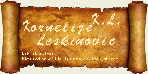 Kornelije Leškinović vizit kartica